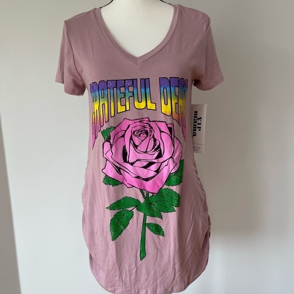 V.I.P Mama maternity Grateful Dead  shirt in a size small with ruching on sides - Picture 14 of 16